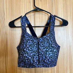 Knix catalyst front-zip sports bra - garden daze print (Anna Sui x Knix)